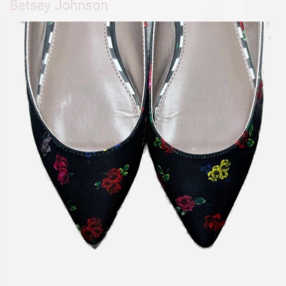 🌸 Betsey Johnson Clayr Romantic Floral Bow Slingback Flats Coquette Chic 🌸 7.5 - Picture 3 of 6